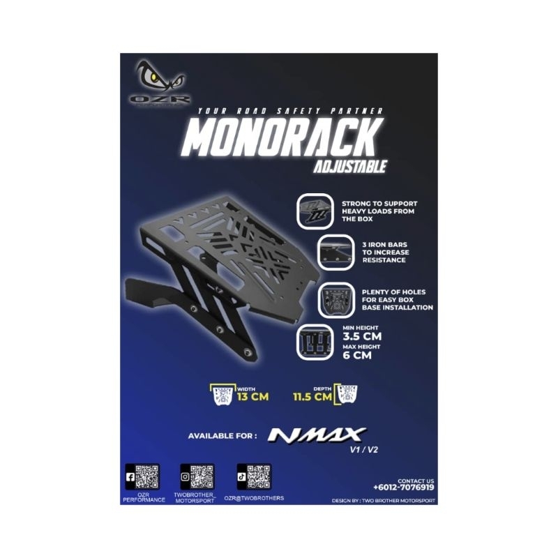 HIGH QUALITY - TOP RACK RACK LIPAT FOR NMAX V1 V2 | Shopee Malaysia