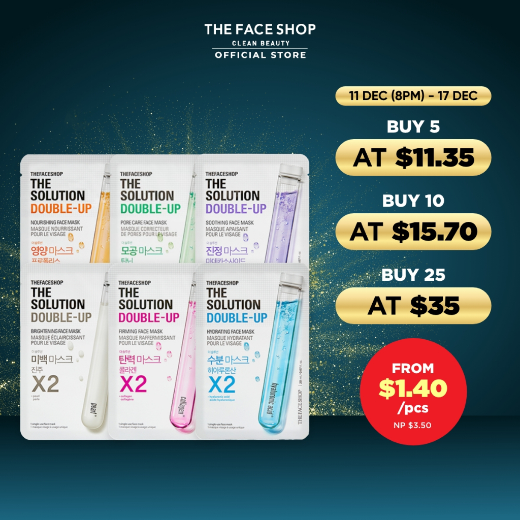 THEFACESHOP The Solution Double-Up Face Mask (7 types) | Shopee Malaysia