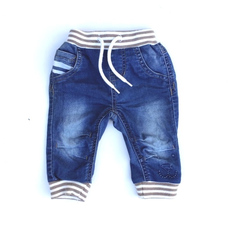New Baby Boy Denim Jeans In Mustard Color Stretchable Stuff Fade MTIW1937
