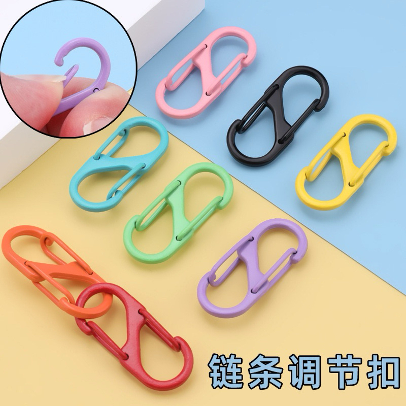 5pcs/pkt 30mm*13mm S-Shaped Hook Colored 8-Shaped Buckle Two-Way Spring ...
