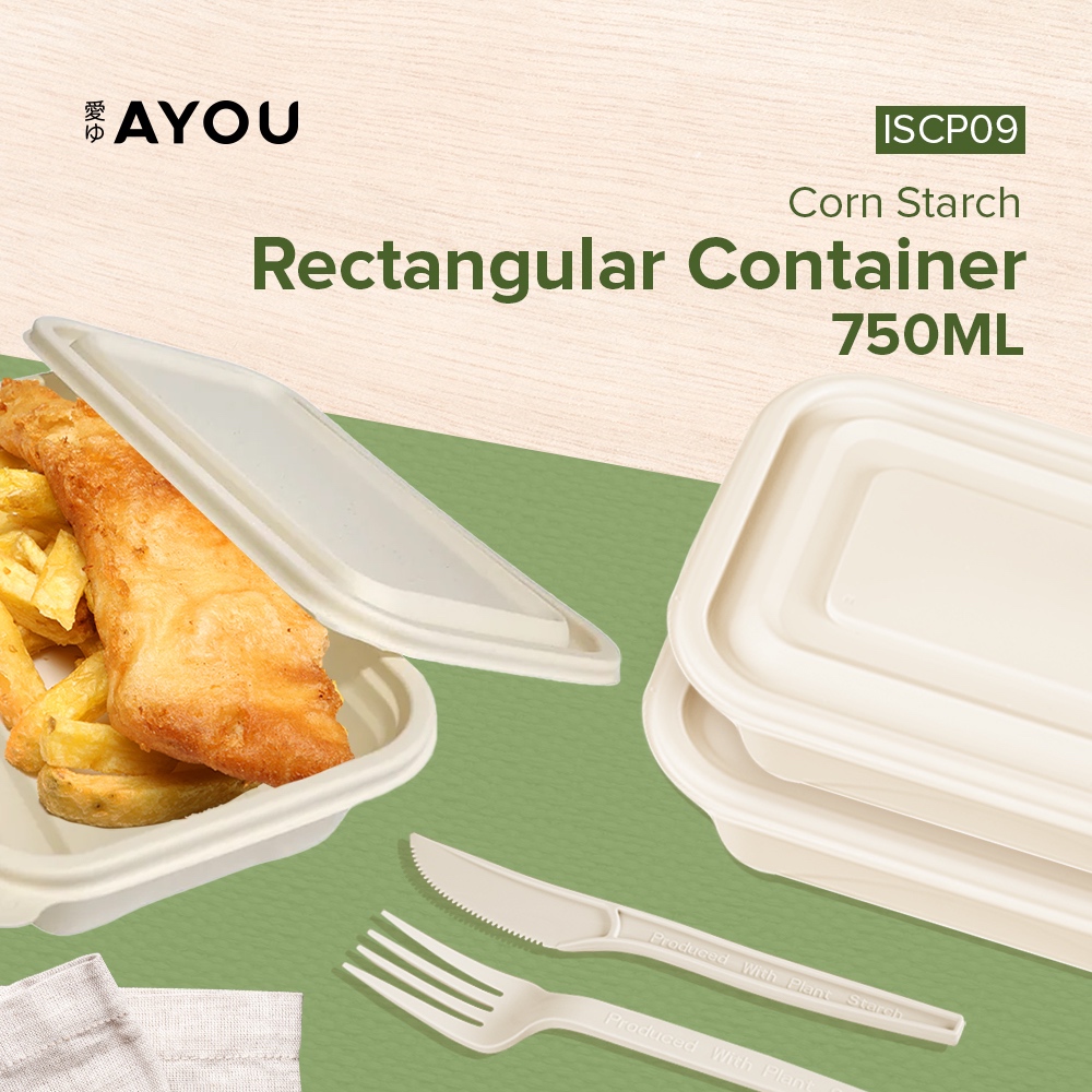 Disposable Corn Starch Take away box, To-go box for retaurants, Food ...