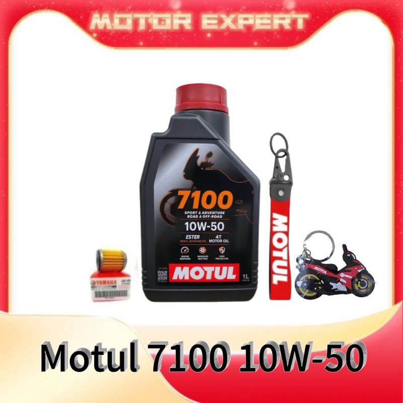Motul 7100 10W50 Motorcycle Engine Oil 4L + Oil Filter – 100% Synthetic Cutting Kit