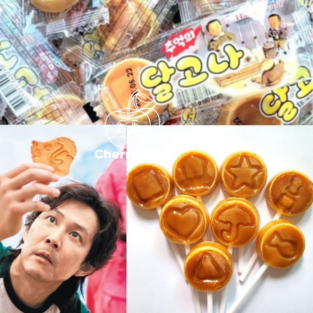 Squid Game Dalgona Candy (10~50 PCS) Korean Sugar Honeycomb Toffee