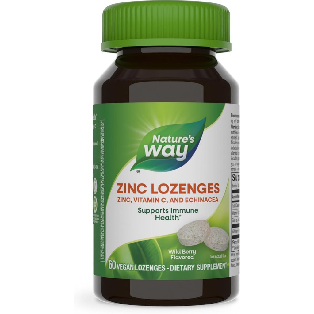 Nature's Way Zinc 60 Lozenges with Vitamin C & Echinacea, Immune ...