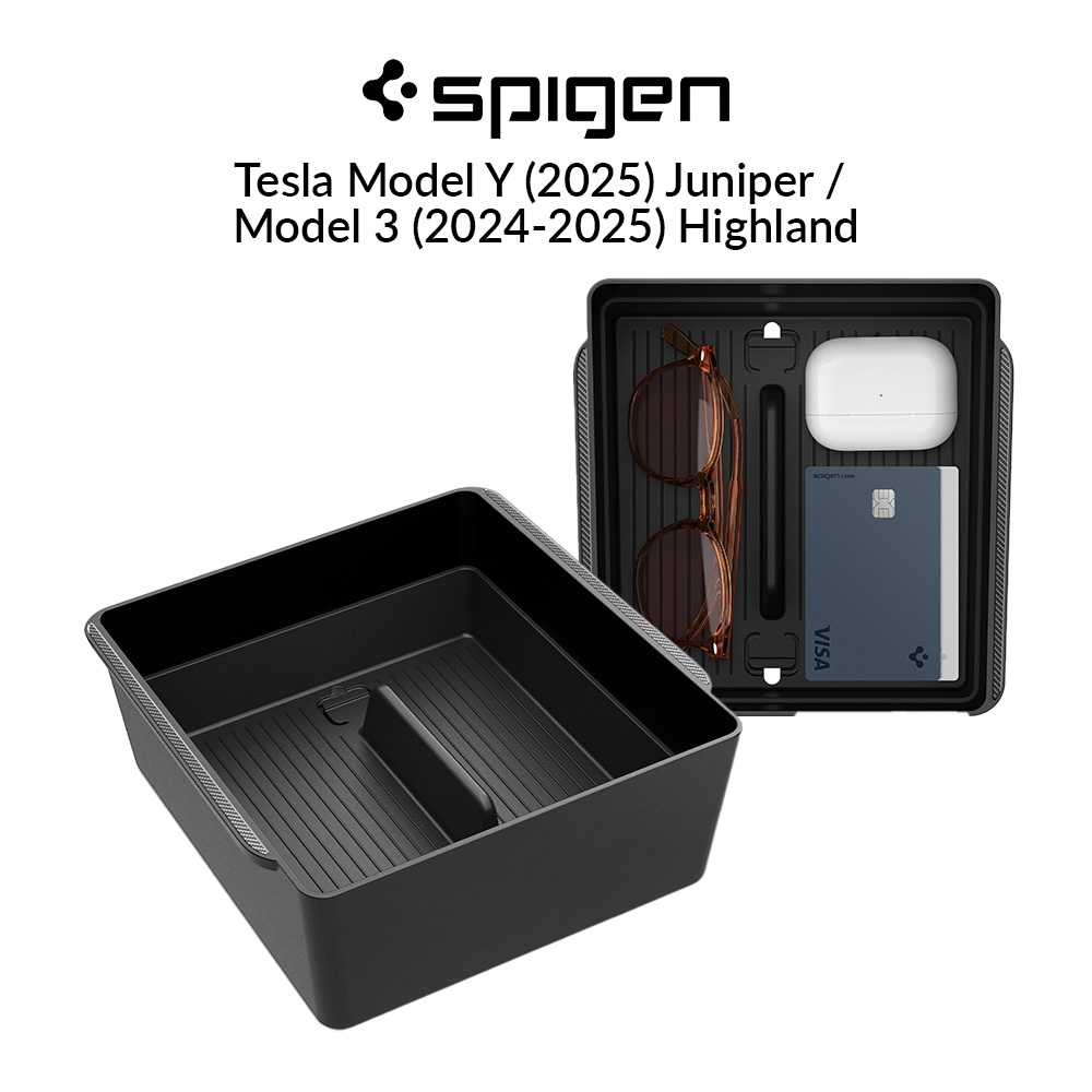 Tapis De Charge Sans Fil Spigen Pour Tesla Model Y/3 - Protection Suédine, Nettoyage Facile - Blanc - 3