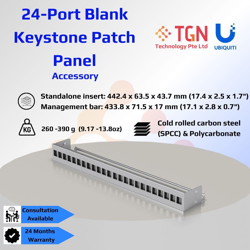 Ubiquiti 24-Port Blank Keystone Patch Panel - UACC-Rack-Panel-Patch ...