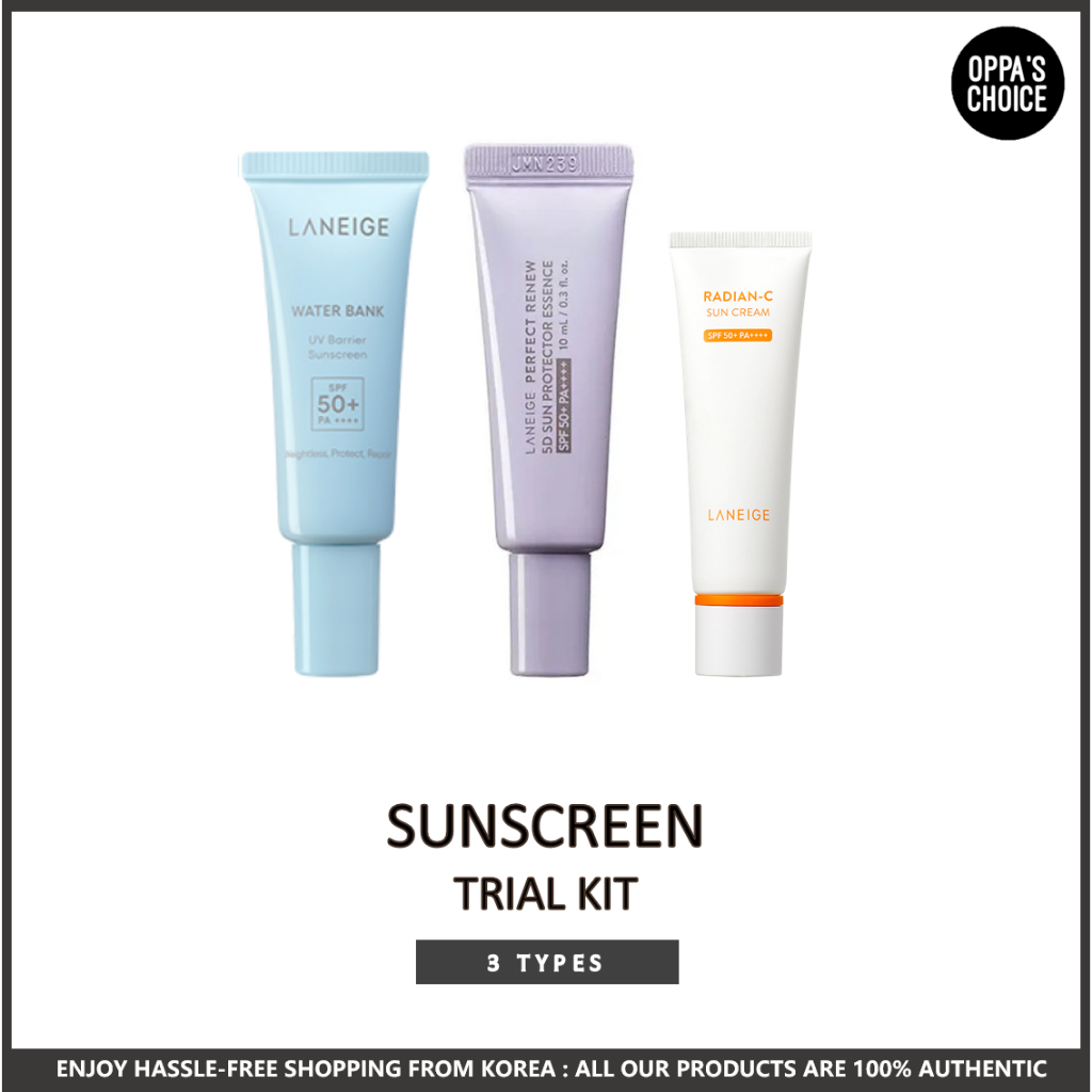 LANEIGE SUNSCREEN TRIAL KIT (WATER BANK SUNSCREEN / 5D SUN ESSENCE ...