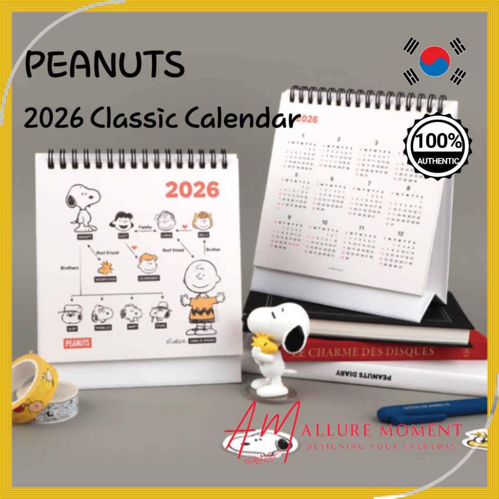[PEANUTS] 2026 Classic Square Calendar Snoopy & Friends Official K