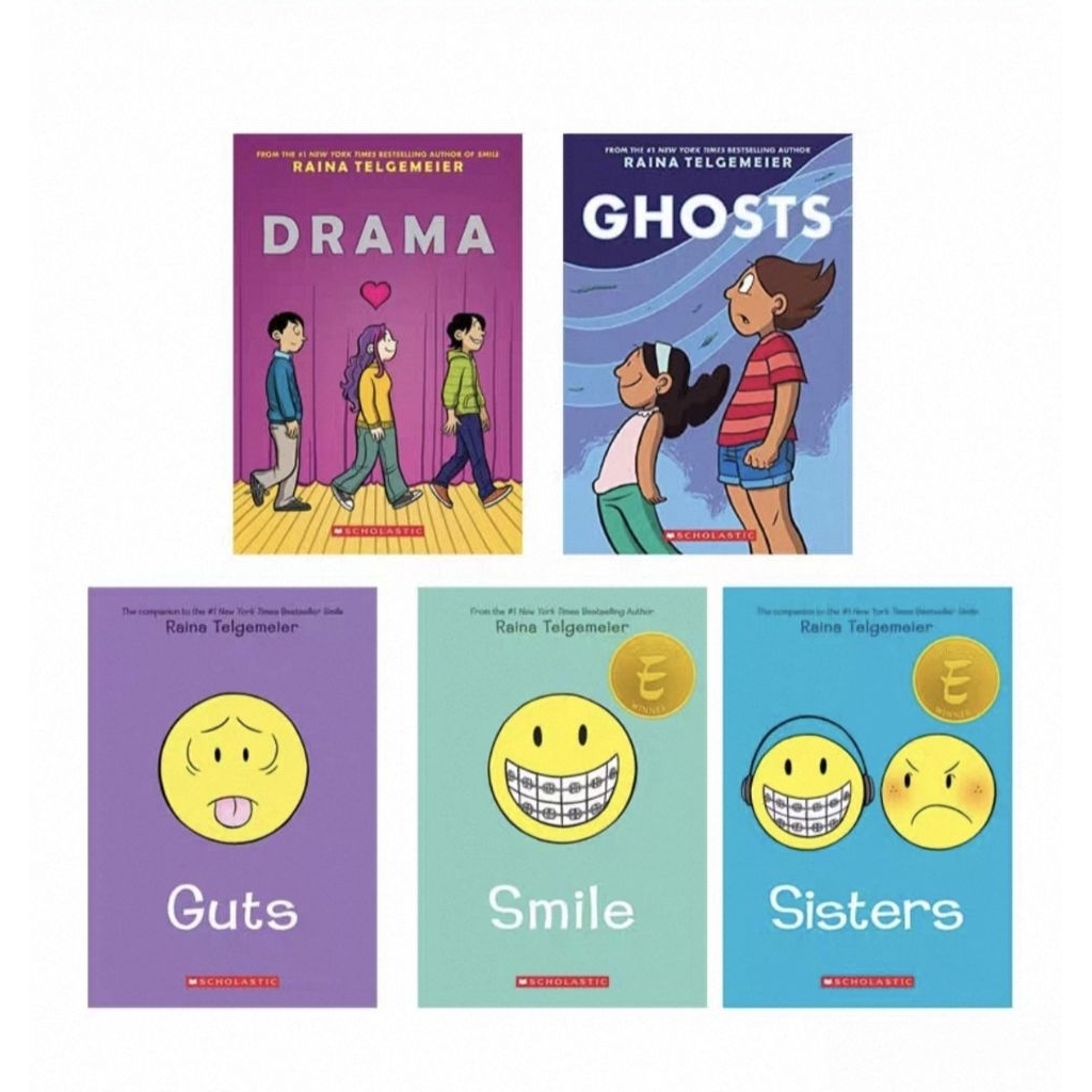 Raina Telgemeier Series (Sisters, Drama, Smile, Ghosts, Guts,Share Your ...