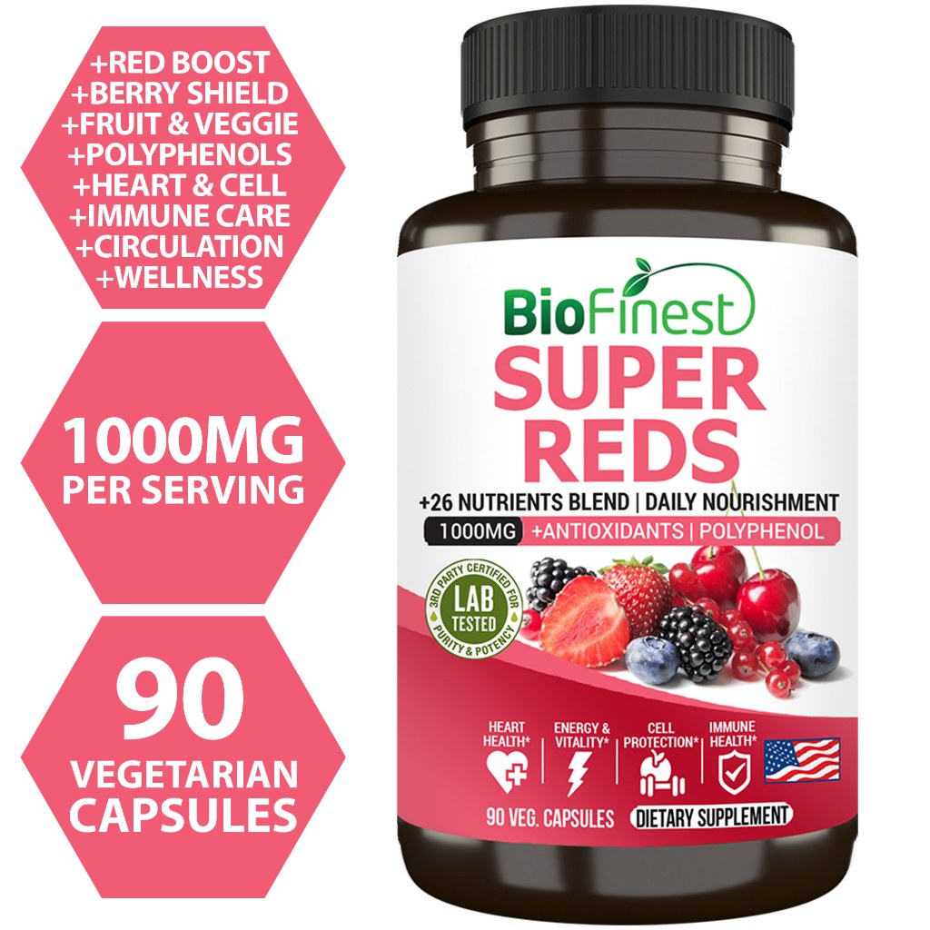 Biofinest Super Reds – 40+ Superfood Nutrients Antioxidant Heart Health ...