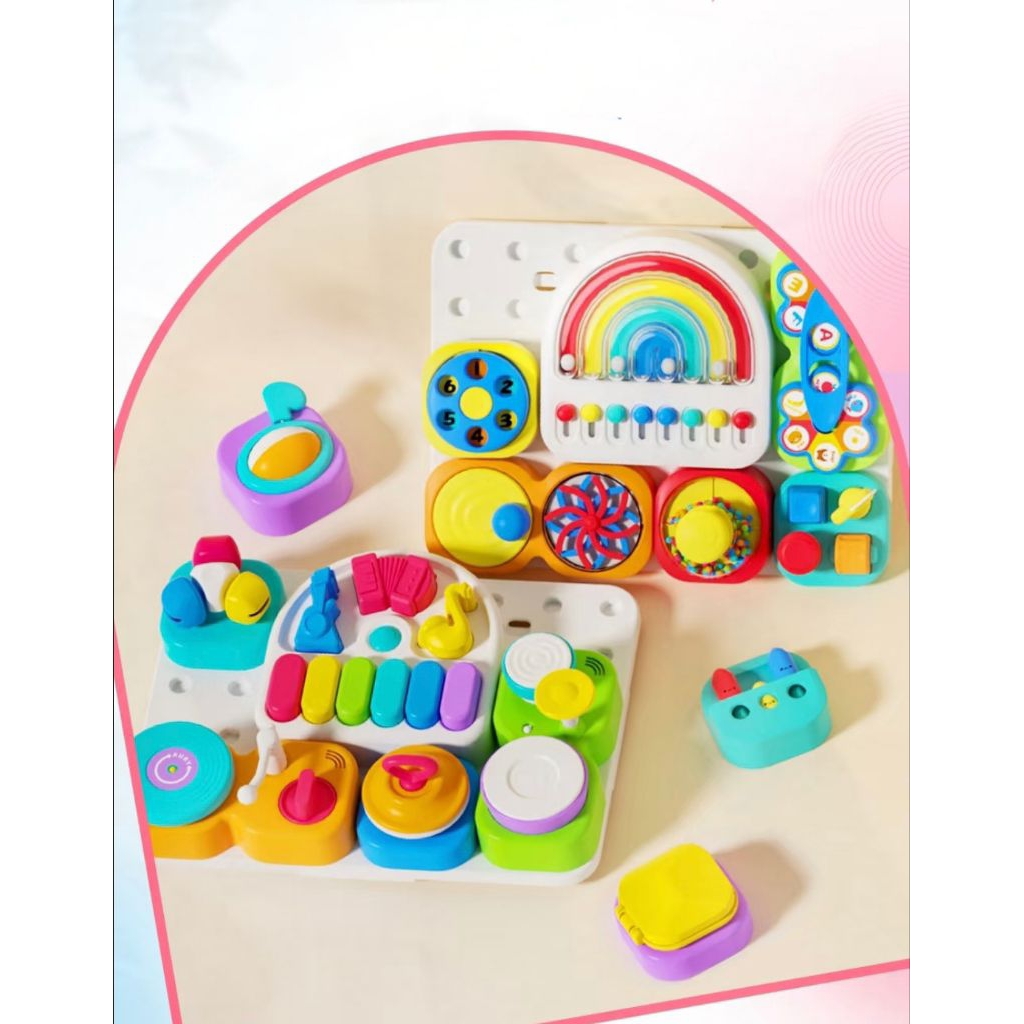 Auby Busy Board 3.0 Sensoriale 1-6 Anni – Pannello Attività Smontabile Con 12 Giochi Educativi Montessori