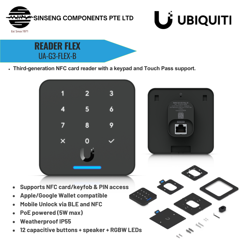 Ubiquiti Unifi Reader Flex UA-G3-Flex-B NFC Card Reader with Keypad ...