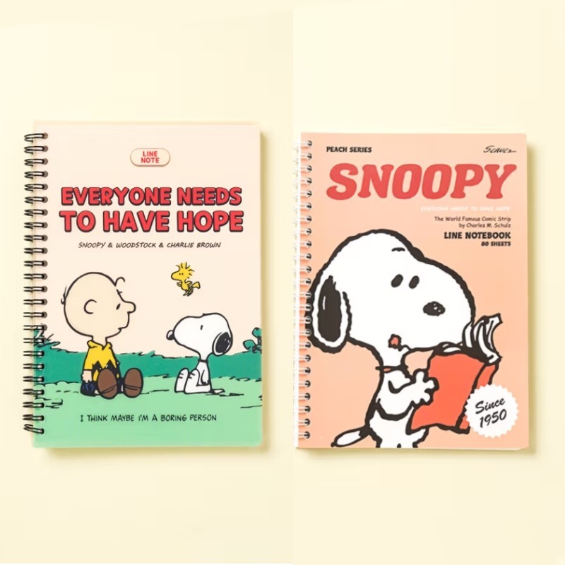 DAISO Korea x Peanuts Snoopy A5 Lined Spiral Notebook Spring Notepad ...