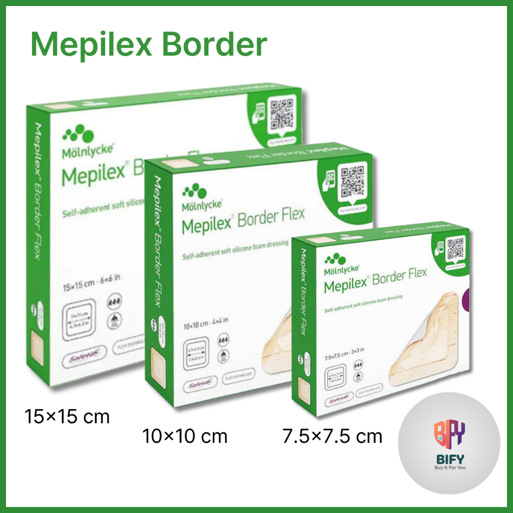Mepilex Border Flex 7.5x7.5 / 10x10 / 15x15 Silicone foam Dressing 5pcs ...