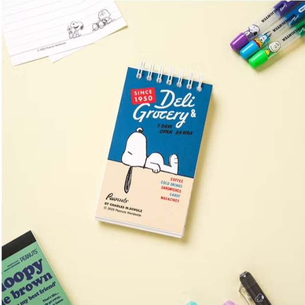 DAISO KOREAxPeanuts Snoopy Small Lined Spiral Notebook Spring Portable ...