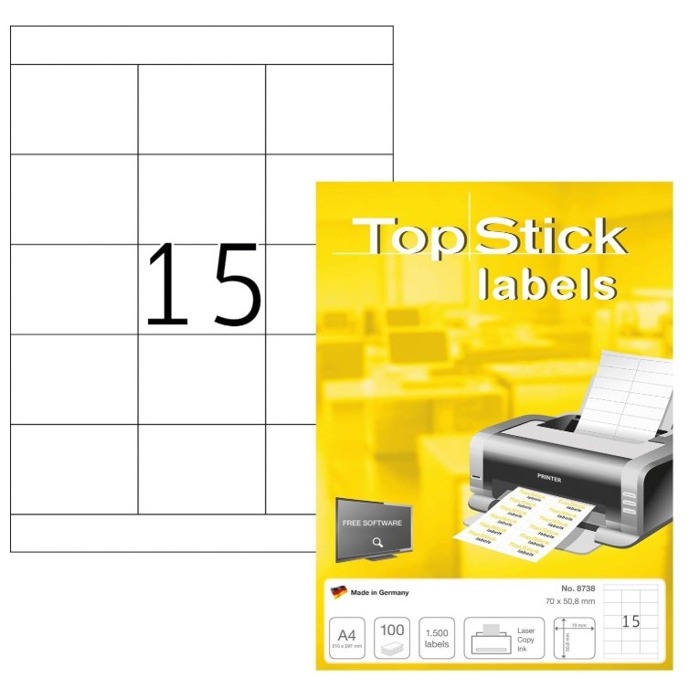 The Office Shoppe- TopStick Self Adhesive Multi-Purpose Labels, 15 ...