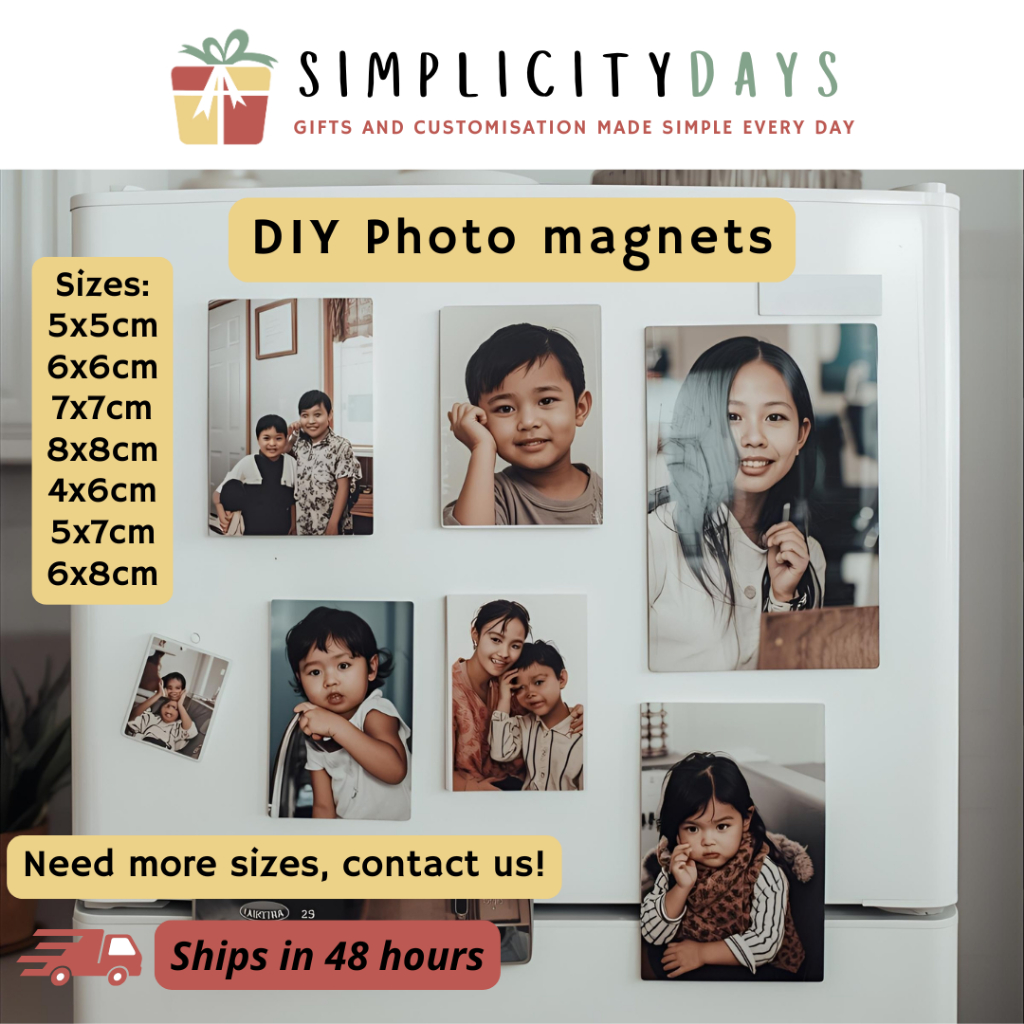 DIY Photo Magnets x5 Make your own photo magnet Display Fridge Deco ...
