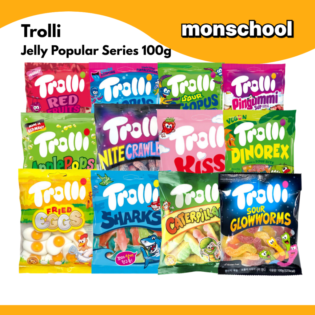 Trolli Popular Jelly Gummy Candy Series 100g | Variety Pack Sour Sweet ...