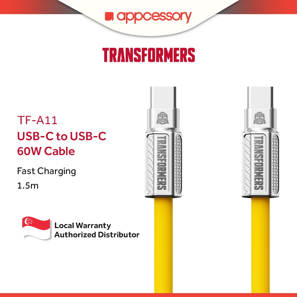 Transformers TF-A11 USB-C to USB-C 60W Fast Charging Cable | Shopee ...