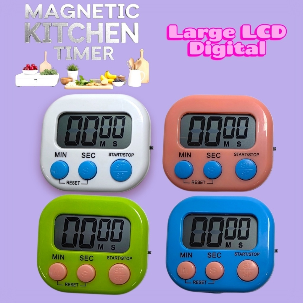 PINESEMI_ Digital Multifunctional Kitchen Timer _ Magnetic Cooking ...