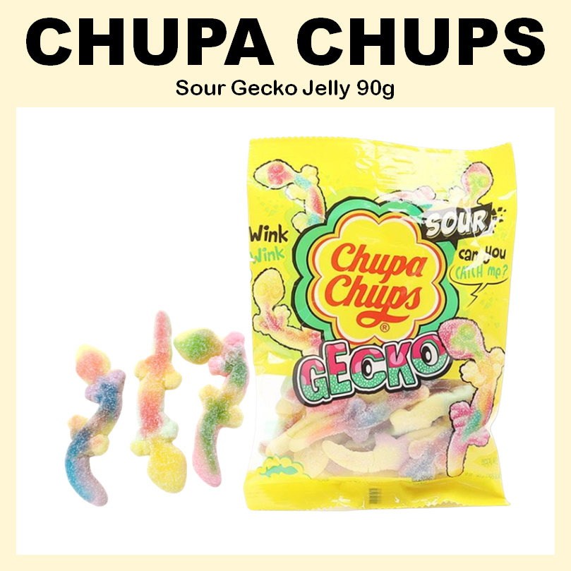 [CHUPA CHUPS] Sour Gecko Jelly 90g Sweet Gummy Candy Jellies | Shopee ...
