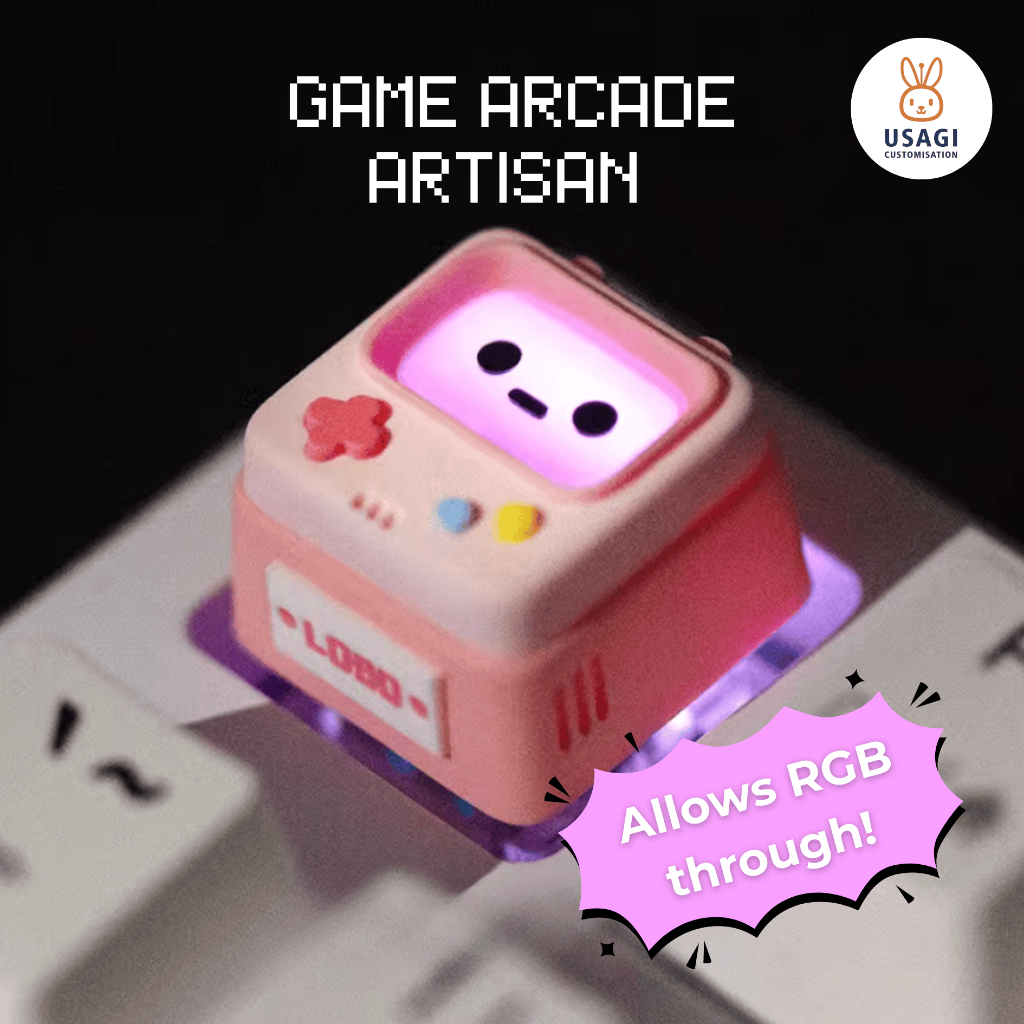 Usagi Game Arcade Artisan Keycaps | Pink/Blue/White/Orange/Black ...