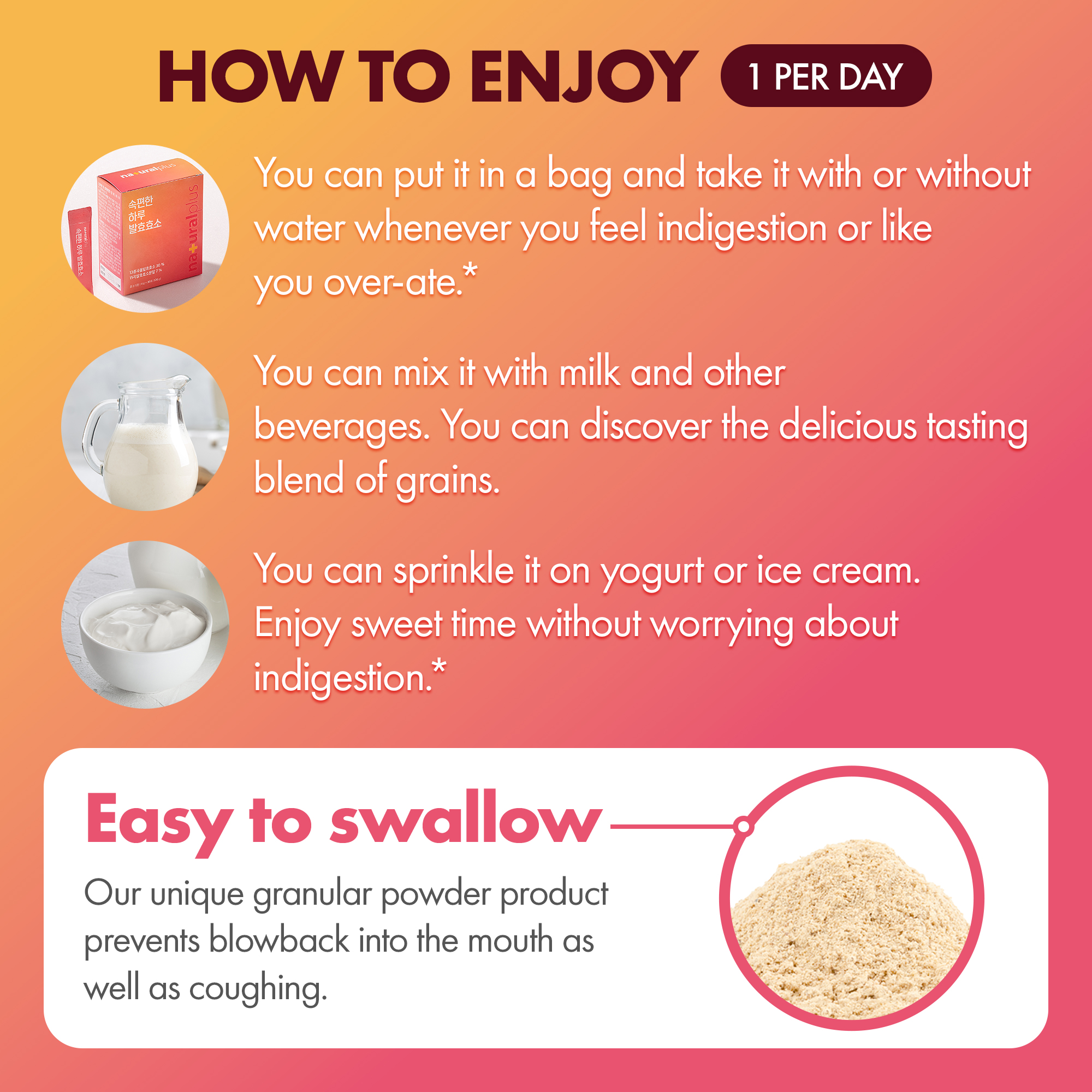 NATURALPLUS Korea Comfy Day Fermented Enzyme, Prevents Bloating and Gas ...