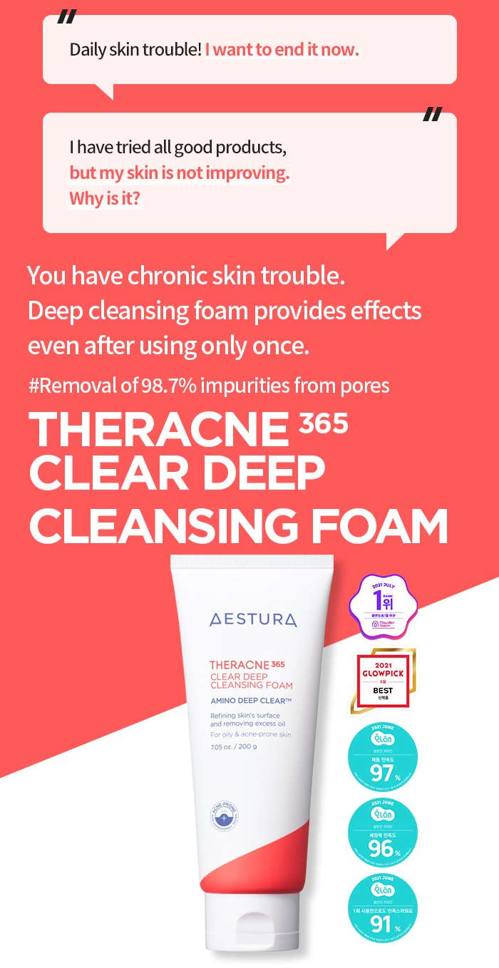 AESTURA THERACNE365 Deep Cleansing Foaming Face Wash for AcneProne