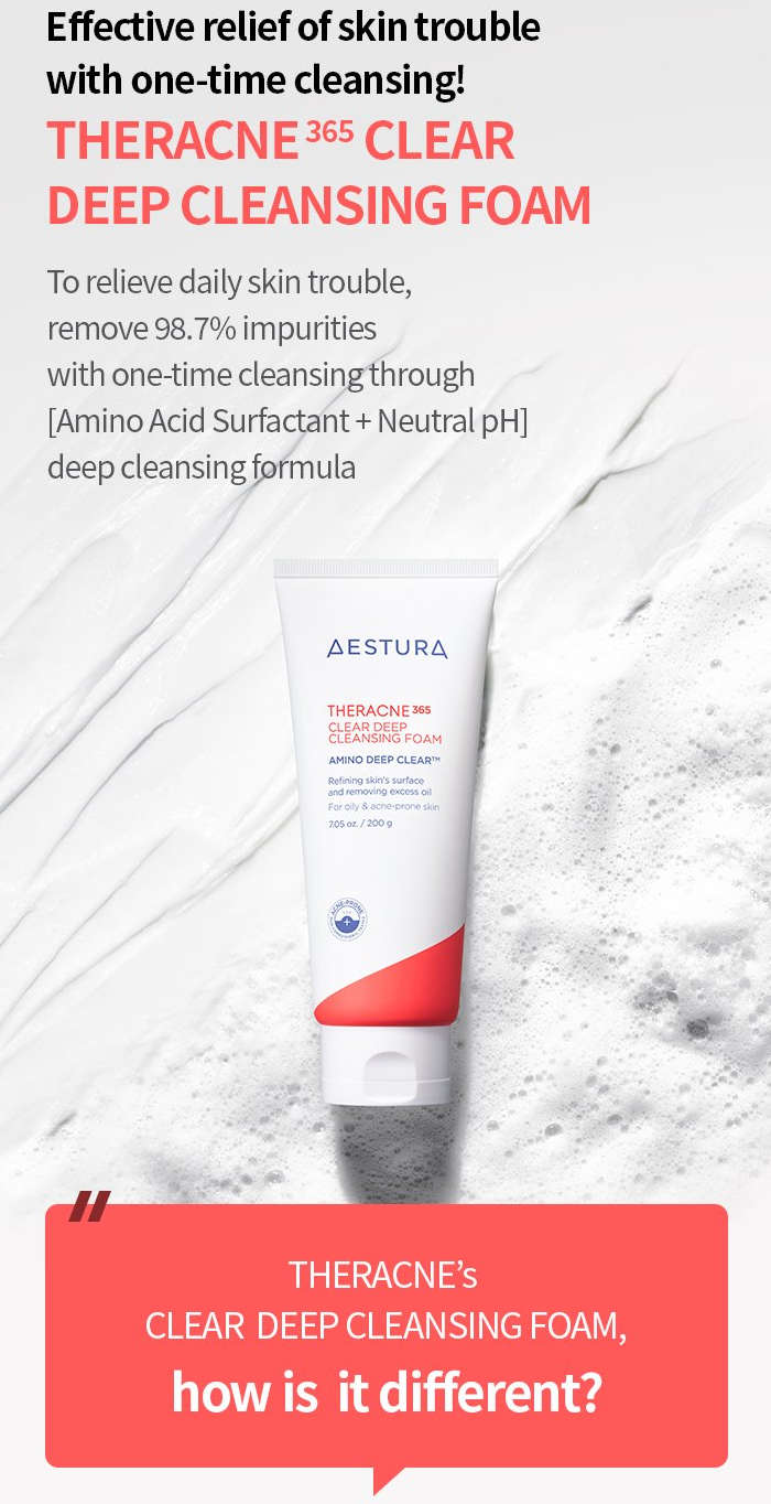AESTURA THERACNE365 Deep Cleansing Foaming Face Wash for AcneProne