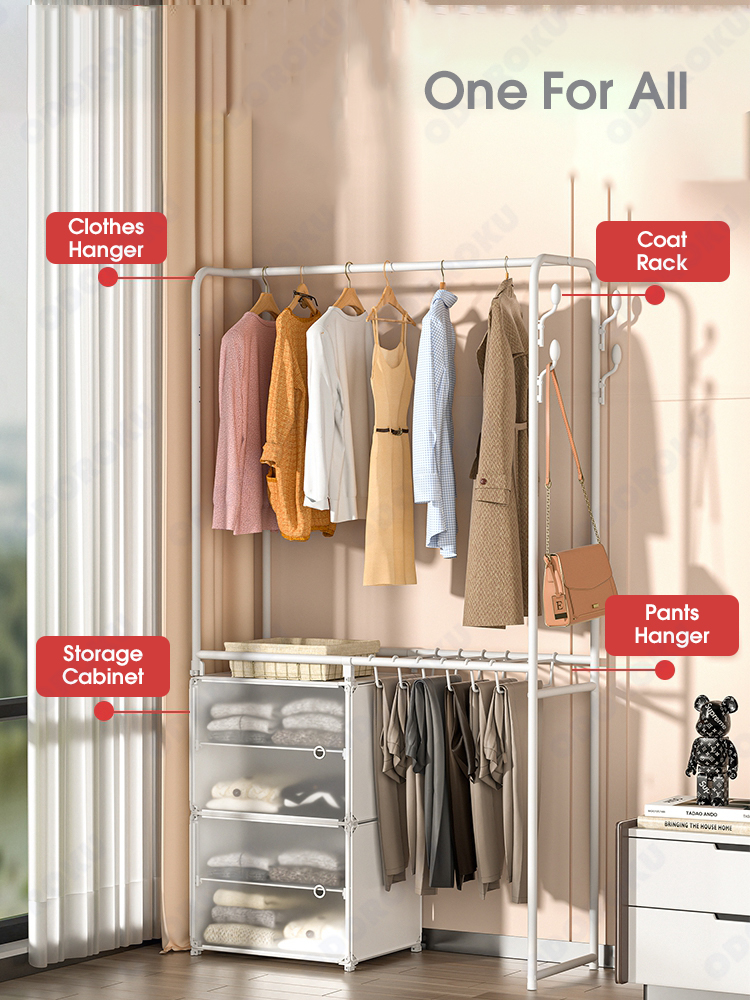 ODOROKU Foldable & Stackable Cube Clothes Rack With Door Invisible ...
