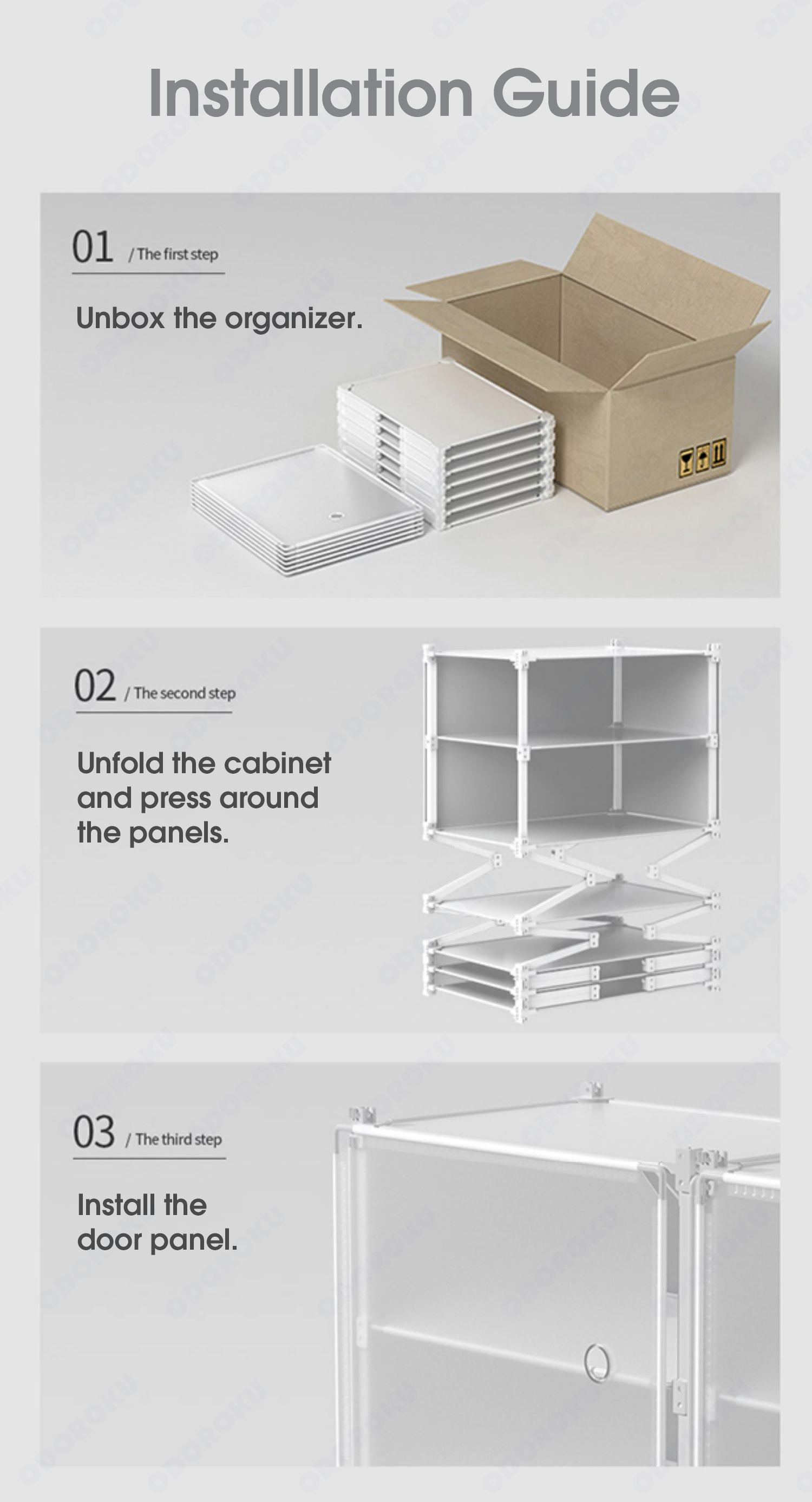 ODOROKU Foldable & Stackable Cube Clothes Rack With Door Invisible ...