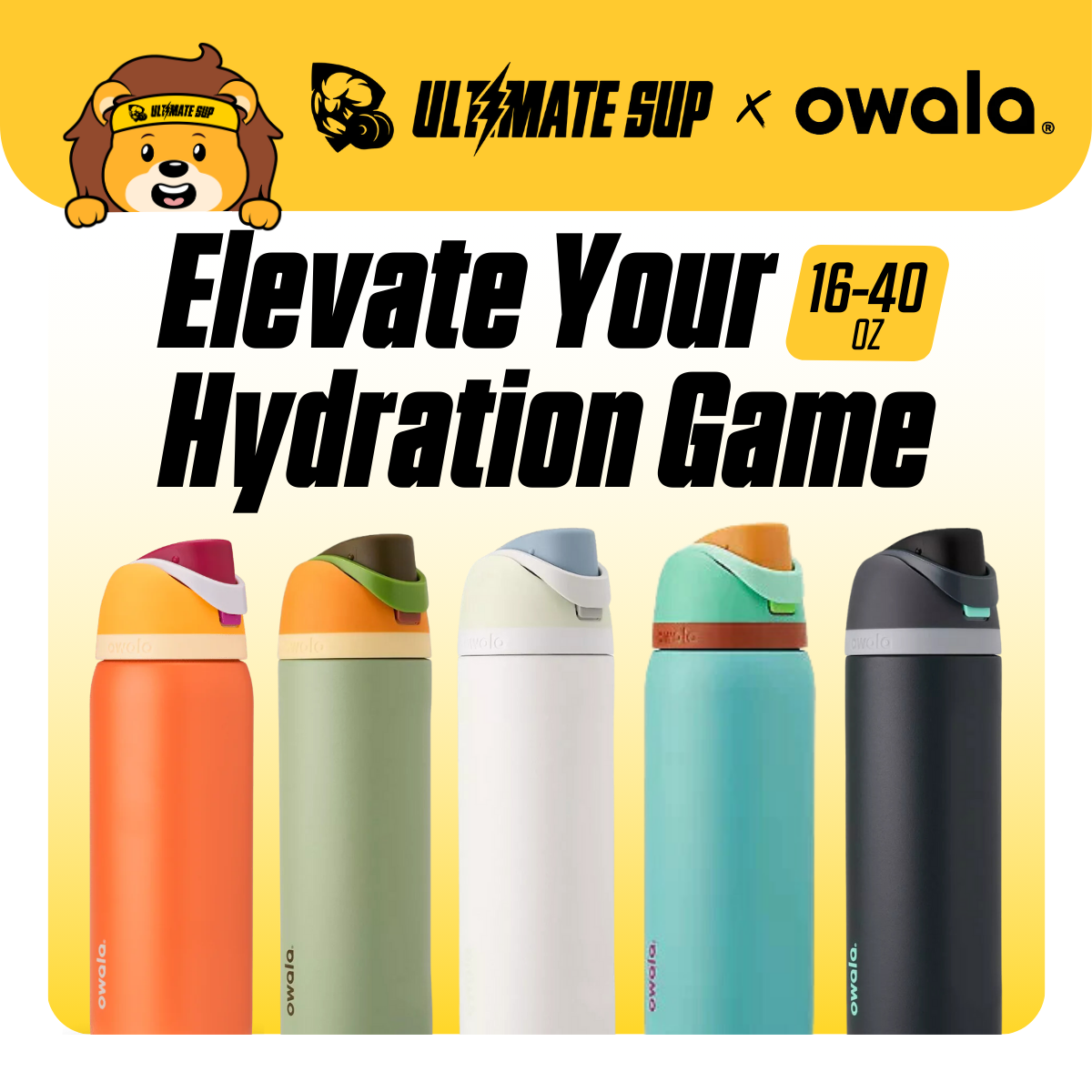 Owala FreeSip Insulated Stainless Steel Blender Bottle w Locking Push ...