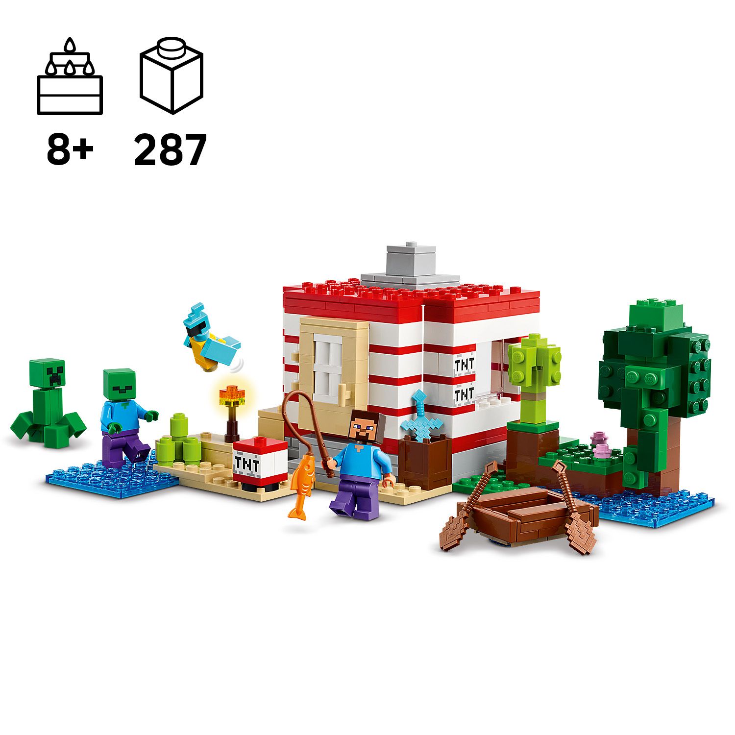 LEGO Minecraft 21275 The TNT Jungle House (287 Pieces) | Shopee Malaysia