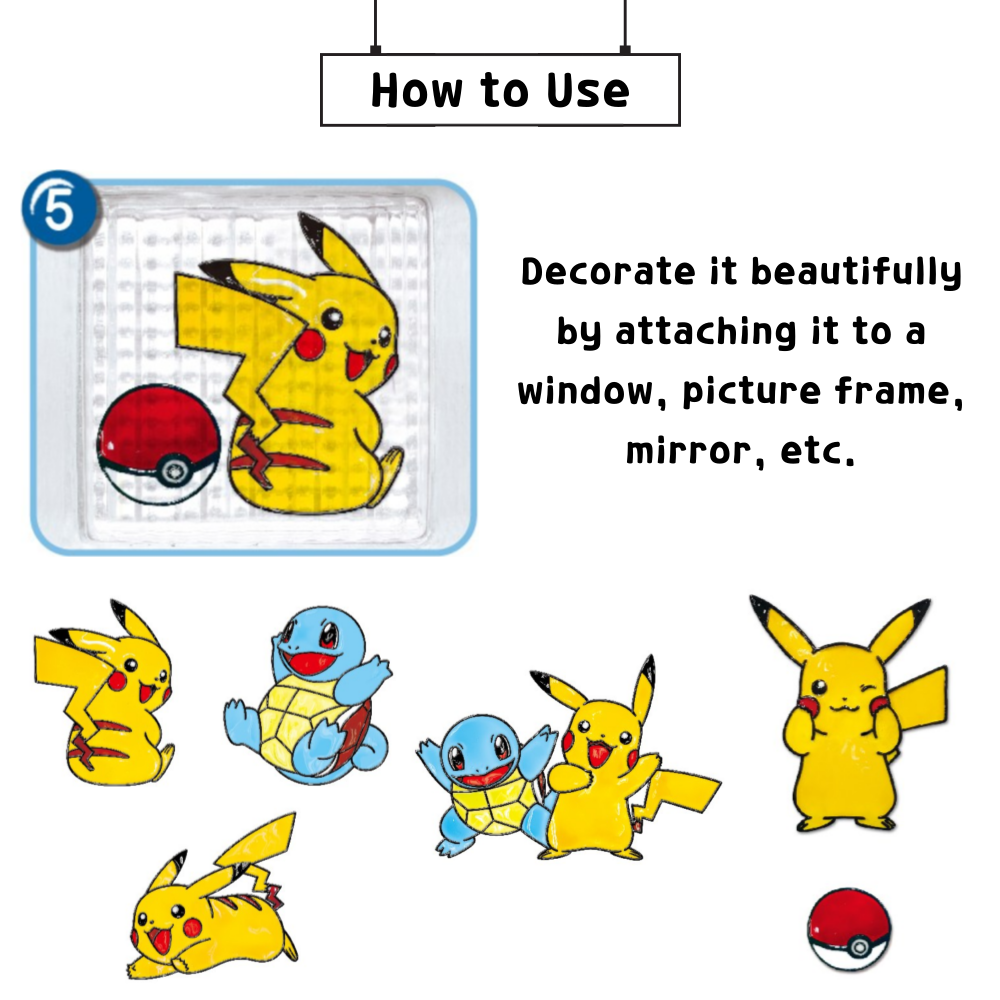 Pokémon Glass Art Kit Kids DIY Window Art Kit Pokemon Window Art Kit ...