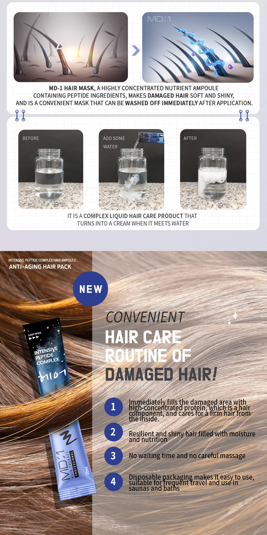 MD1 (NEW)Intensive Peptide Complex Professional Scalp & Hair Ampoule