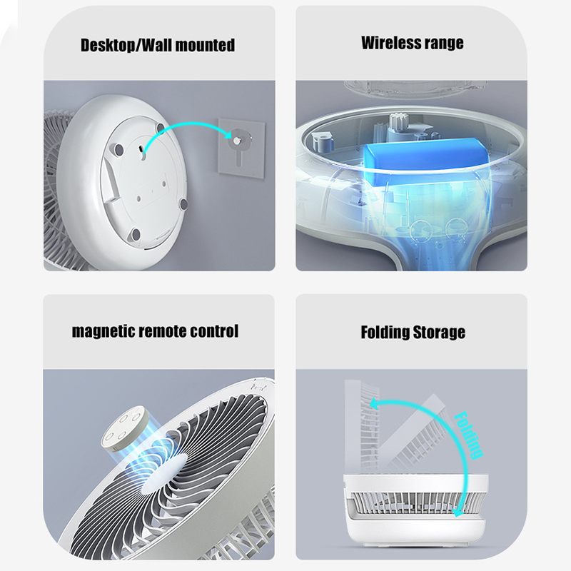 Edon Air Circulation Fan(7 inch) Auto Rotation Table Fan Wall Fan ...