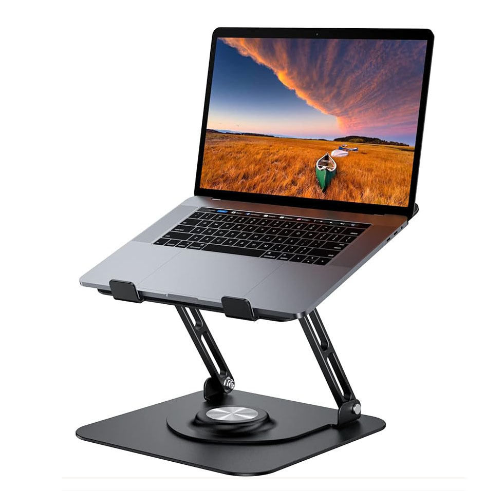 Adjustable Laptop Stand with 360 Rotating Base Foldable Computer Holder ...