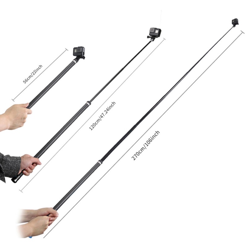 Telesin 3m Carbon Fiber Selfie Stick (For Action Cameras) Shopee Malaysia