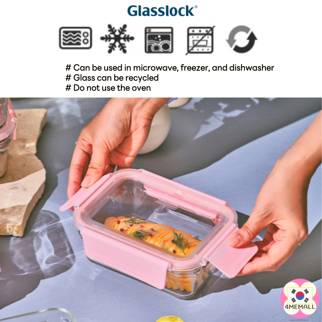 Glasslock Pure Candy Pink Glass Airtight Container Mixed Gift Set Food ...