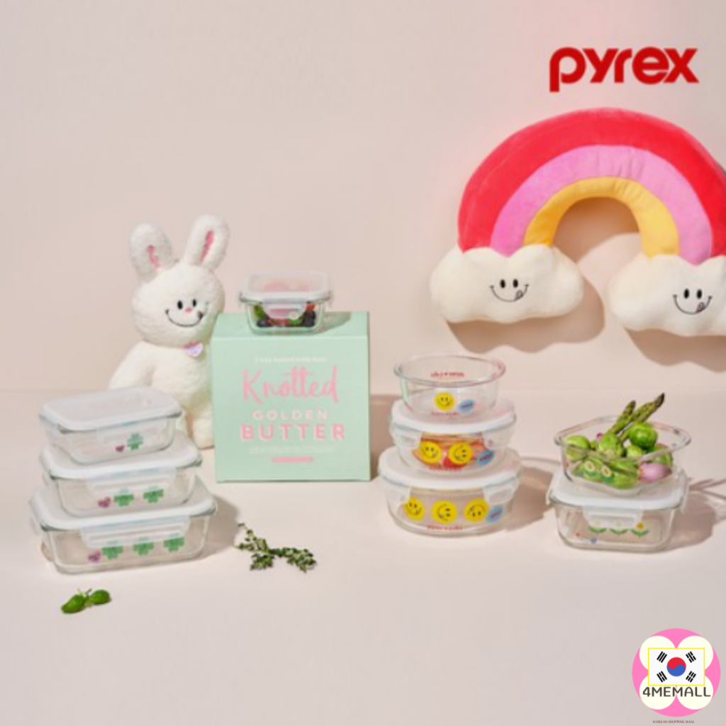 [ Pyrex × Knotted ] by Corelle Brands Glass 4-sided airtight container ...