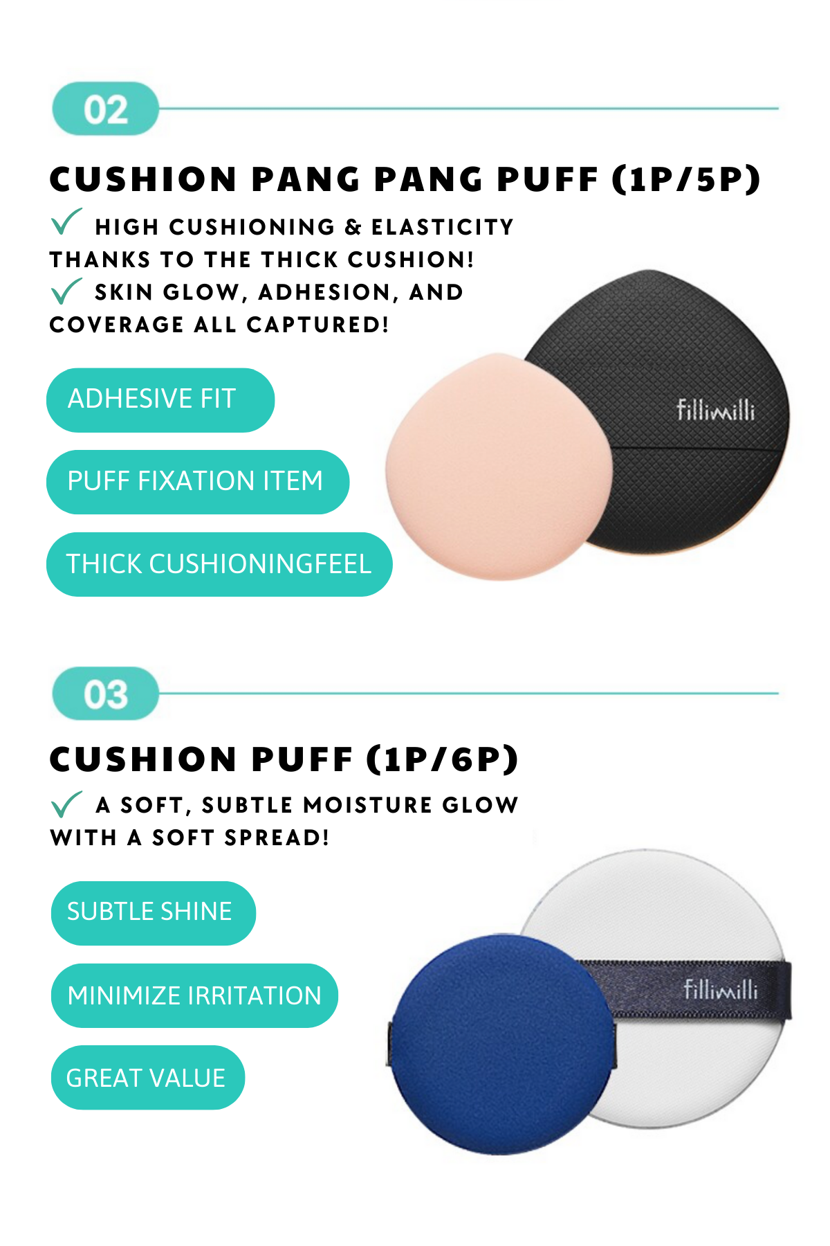 Olive Young [Fillimilli] Makeup Sponges / Puffs (30Types) | Shopee Malaysia
