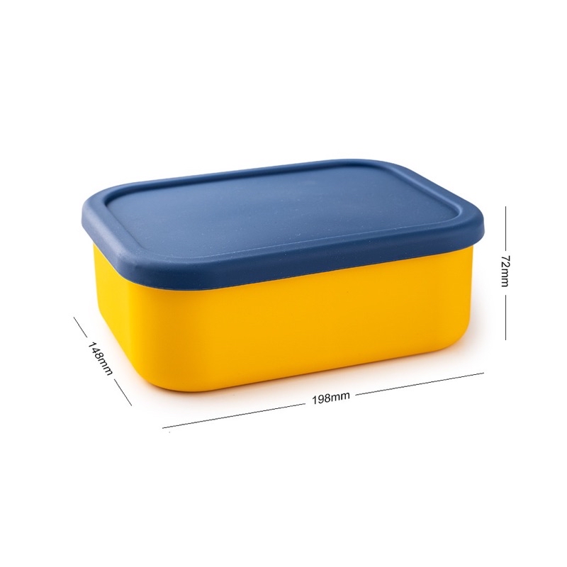 Dual Compartment Silicone Lunch Box bento lunchbox office Student
