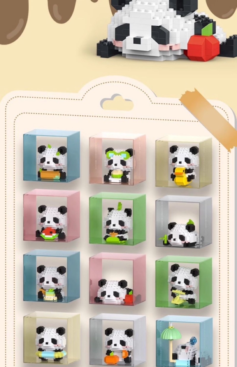 Mini Cute Panda Building Blocks Micro Block Cartoon Kids Gift Toys ...