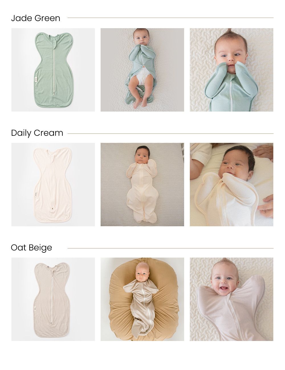 Sunday Hug Swaddle Newborn (Bamboo & AirMesh Swaddle ZipUP for Moro