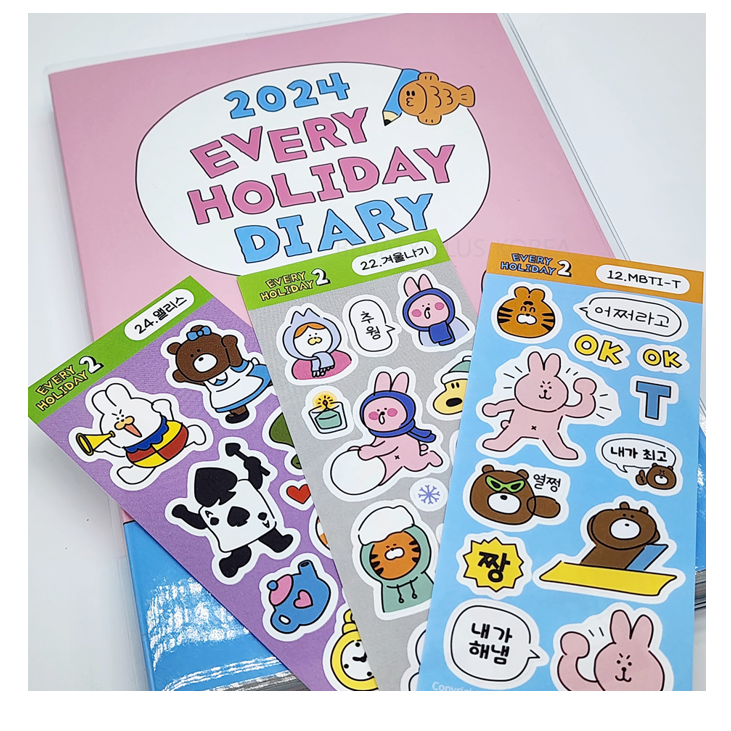 [7321DESIGN] 2024 Every Holiday Diary / Sticker 42p Set ver.2 | Shopee ...