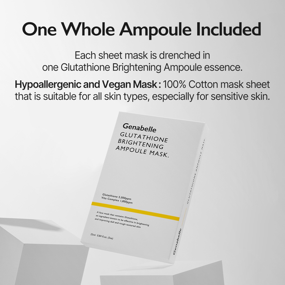 Genabelle Glutathione Brightening Ampoule Mask 25ml* 5 sheets | Shopee ...
