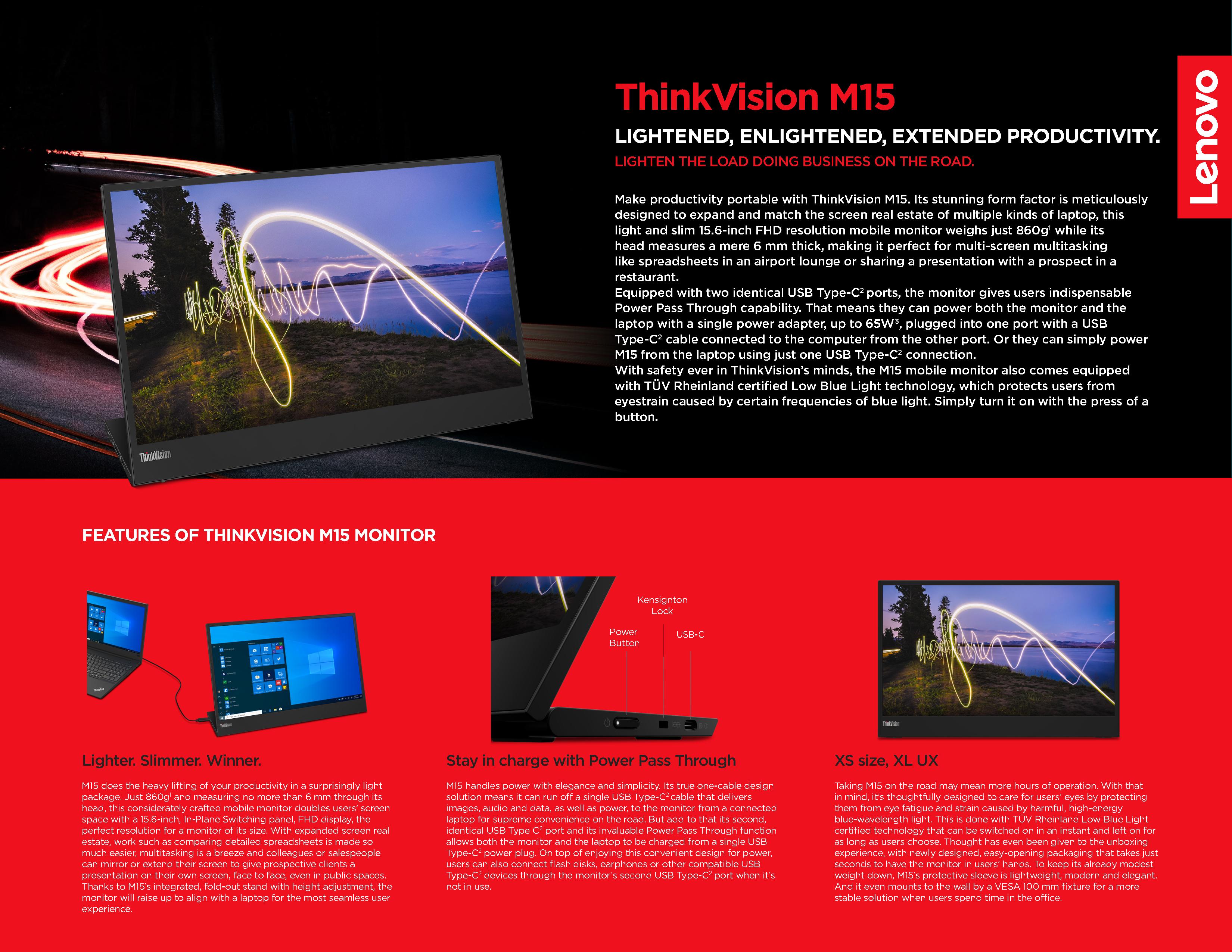 LENOVO ThinkVision M15 15.6