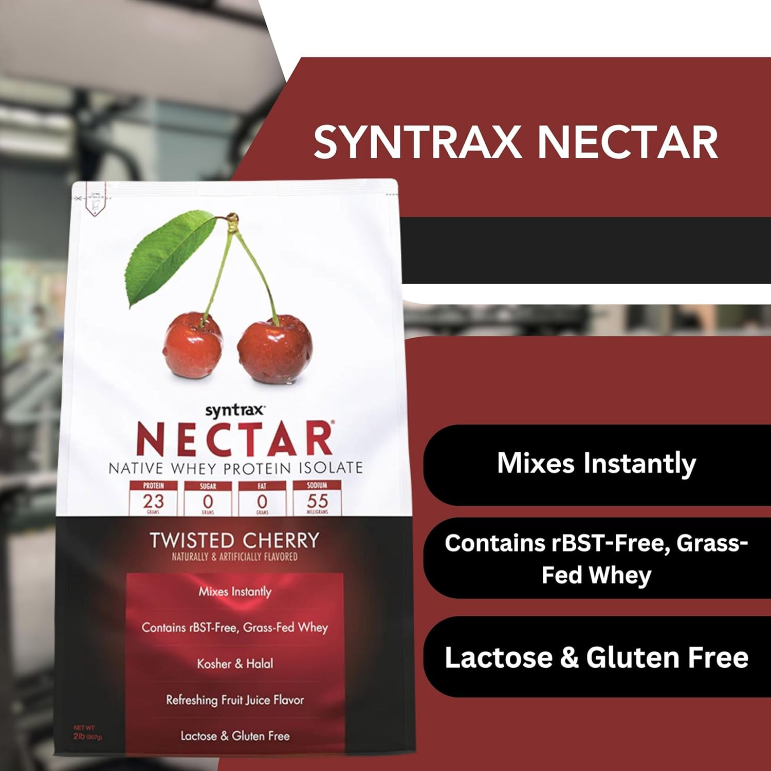 (Free Shaker + Creatine) SYNTRAX Nectar 2LB Whey Protein Isolate Low ...