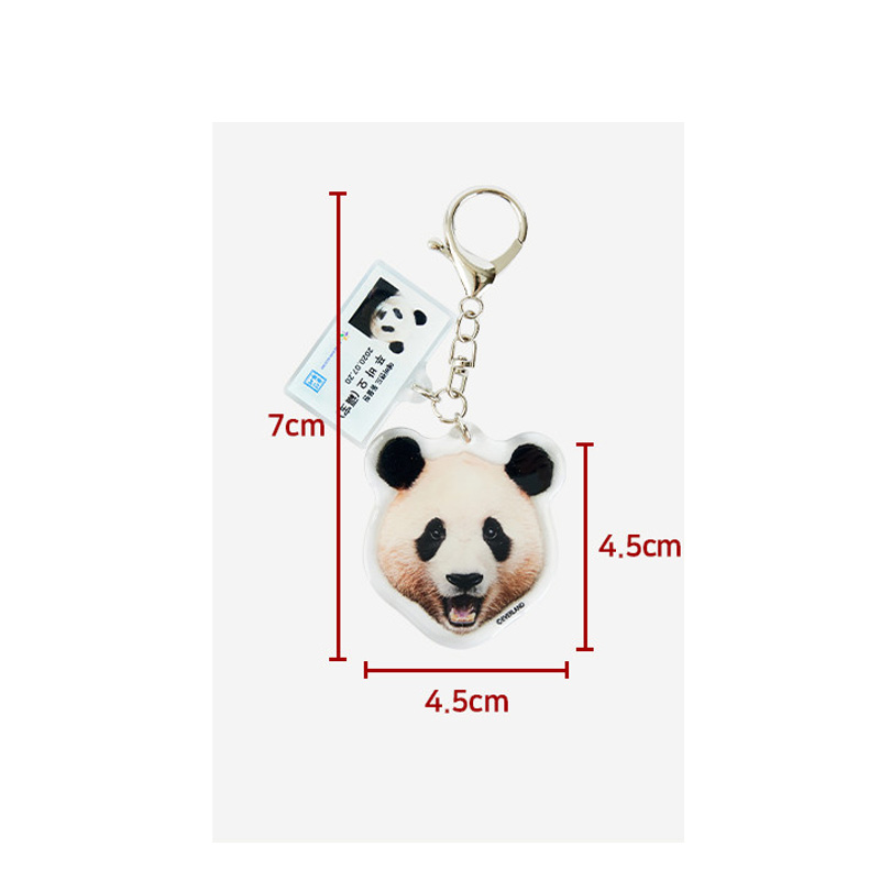 [Panda Fubao] Fubao face Acrylic Key ring with name tag by Everland (Fu ...