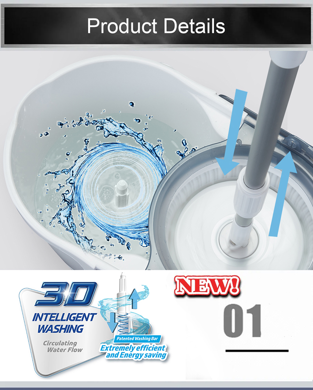 [SupaMop] Upgrade M500 Spin Mop Set 1 Year Warranty Free 2 Mop Heads ...